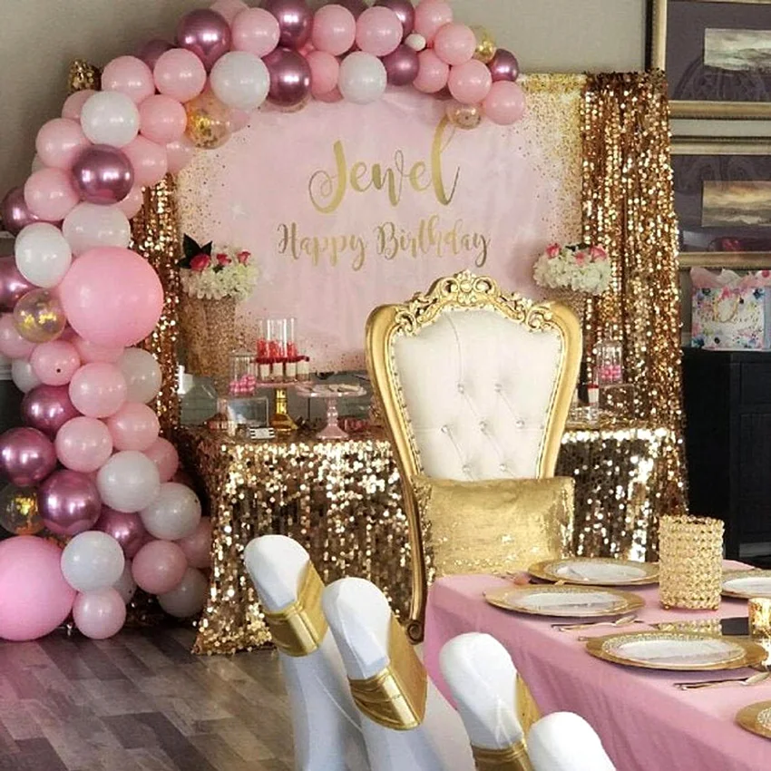 Mehofond Photography Background Pink Glitter Golden Sands Girls Women Gold Birthday Party Decorations Backdrop Photo Studio