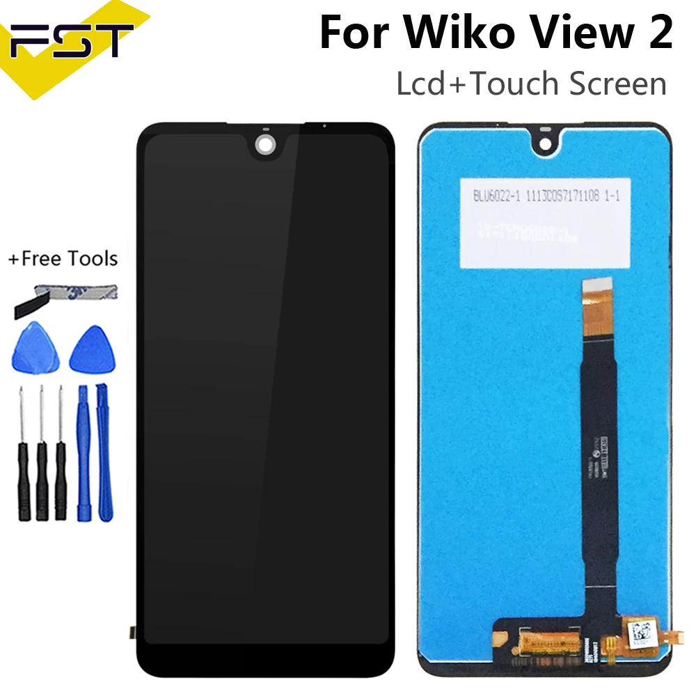 Для Wiko View 2/View 2 Pro/View 2 Plus ЖК-дисплей+ сенсорный экран дигитайзер Аксессуары для мобильных телефонов+ Инструменты - Цвет: Black View 2