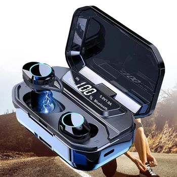

New TWS 5.0 Bluetooth Stereo Sport Fitness Earphone Wireless Earphones Waterproof Earphones 3300mAh LED Display Smart Power Bank