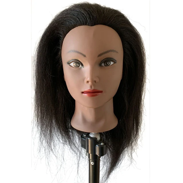 Hairart Cosmetology Mannequin Head (Competition-20) 100% Human Hair 20 Length w/Shoulder Platform