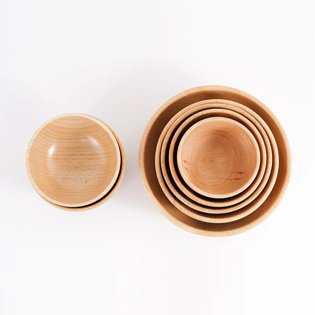 Szilárd Fa Saláta Tál Leves Étkező Rizs Ételek Tálak Tároló Otthoni Szállodai Iskola Étteremhez - Image 2