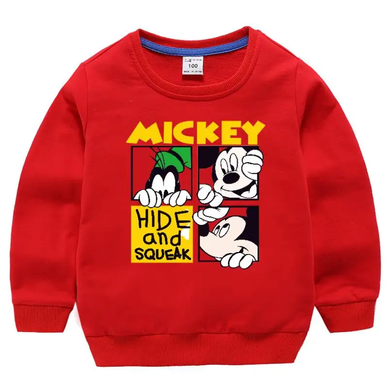 Disney Новинка для мальчиков и девочек Толстовки с Микки-Маусом детей пуловер
