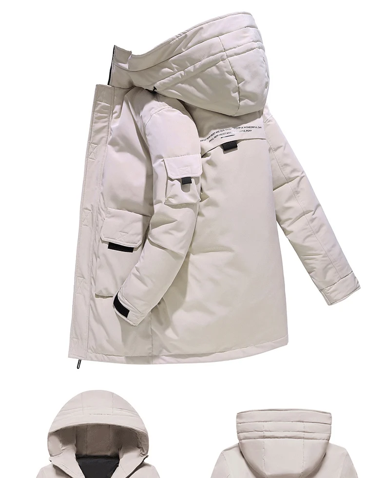 30 Degrees Windproof White Duck Down Jacket Men Winter Brand Down Coat High Quality Thick Warm Snow Parka Overcoat Hooded