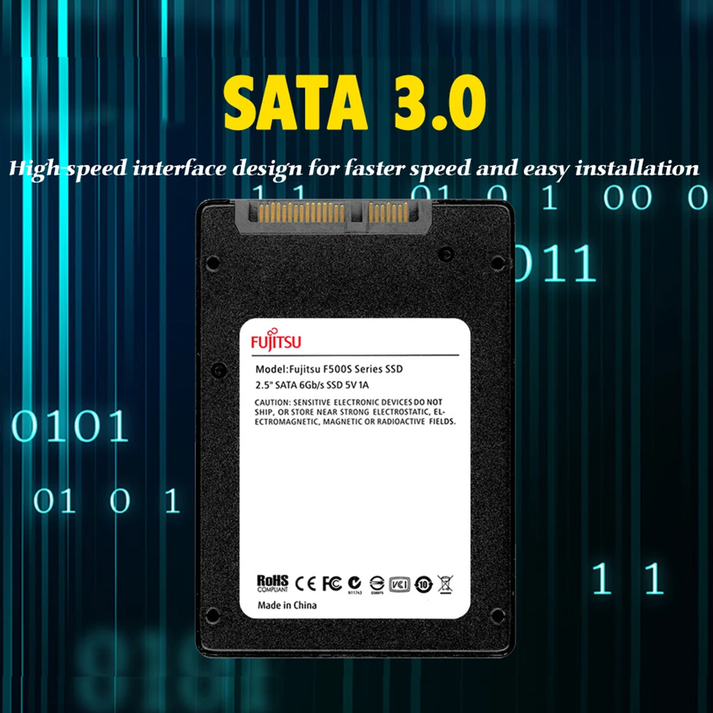 FUJITSU 2 5 дюймов ssd 512 ГБ sata iii 3D NAND Flash 500 МБ/с./с TLC SMI Phison Внутренний твердотельный