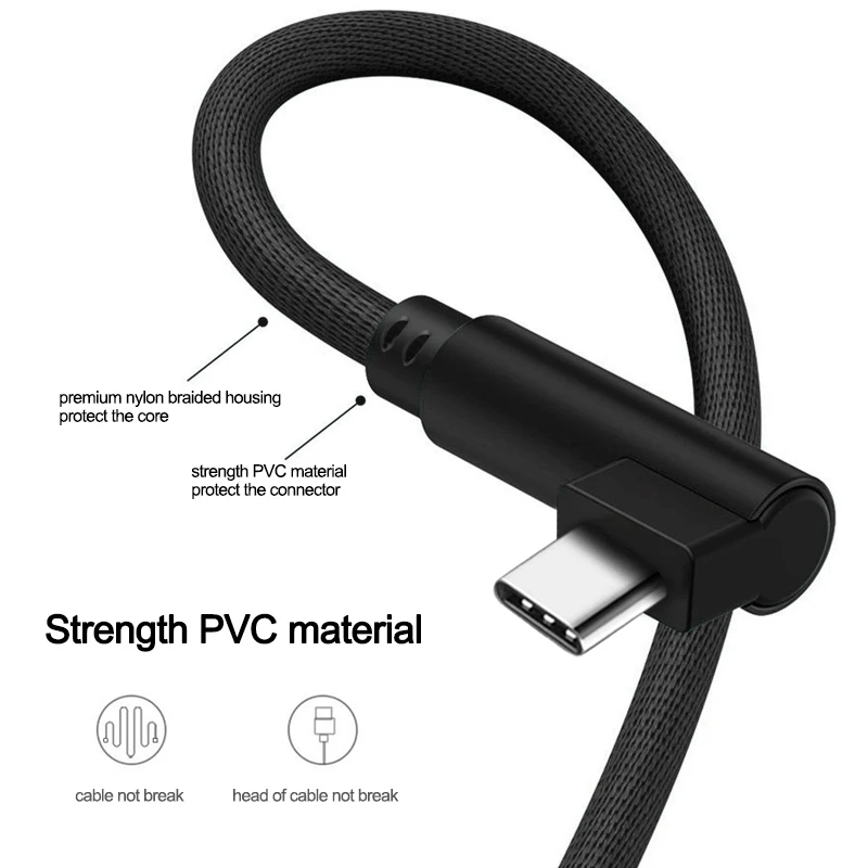 PHOMAX usb type C 2 м 90 градусов быстрая зарядка c кабель для передачи данных зарядное