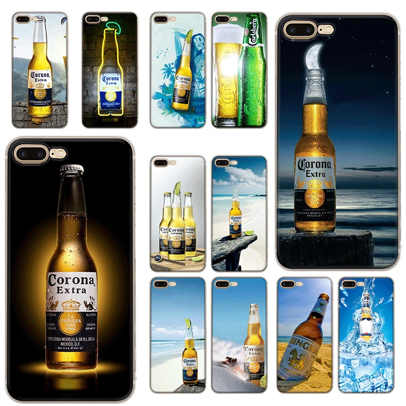 

Mobile Phone Case For iPhone 6 6s 7 8 P Lus XR X XS Max 5 5S SE Hard Cover Gold Corona Extra Beer Shell Protection