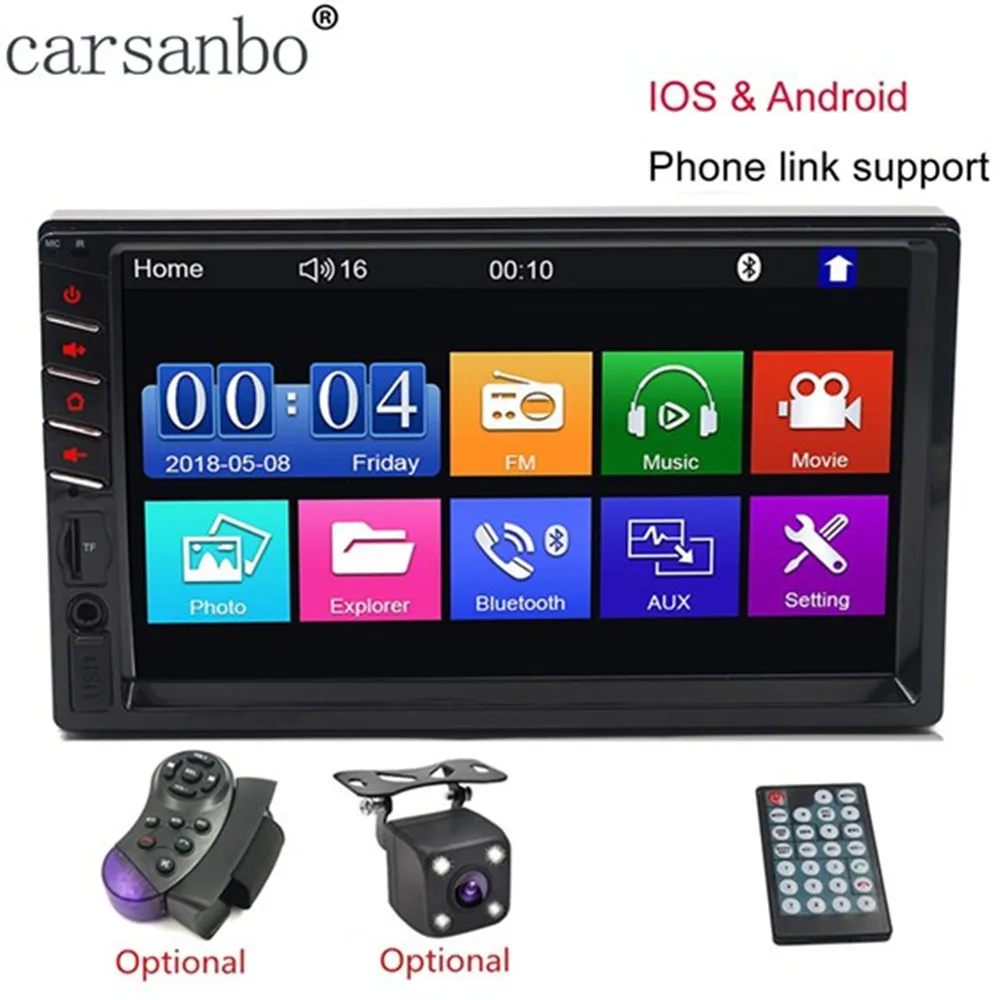 

2 din Car Radio 7 inch Player Touch Screen Bluetooth Car MP5 Monitor with Rear view Camera or Steering Wheel Controller optional