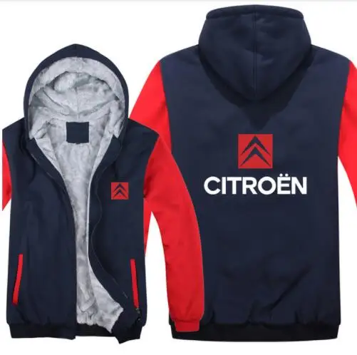 Citroen толстовки Мужская куртка зимняя высококачественная мужская повседневная шерстяная подкладка флис Citroen свитера с логотипами Толстовка - Цвет: 10