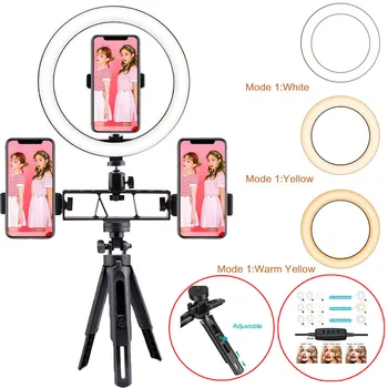 

10inch Selfie LED Ring Light Lamp Tripod Stand Selfie Camera Phone Studio Video 2900-5600k Dimmable Ring Light kit