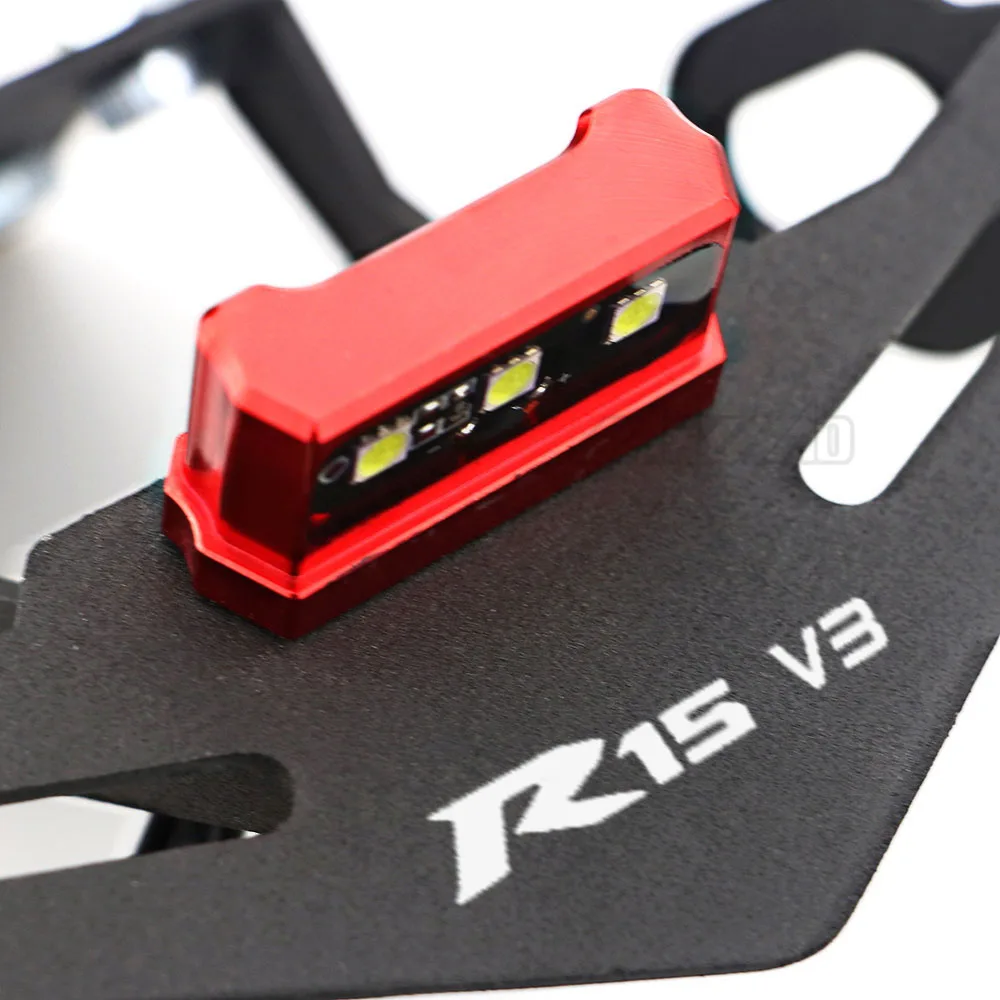 YZF R15 V3 Motorcycle License Plate Frame Bracket Mount Holder with LED Indicator Light for Yamaha R15 V3 2017 2018 2019 2020