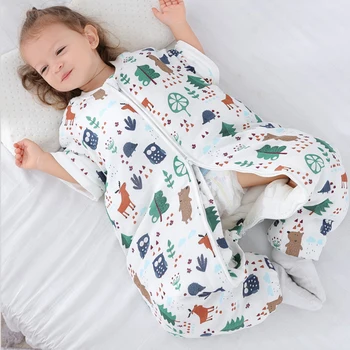 

Baby Sleeping Bag Kids Summer Cotton Cartoon Long-sleeve Anti-kick Pajamas Toddler Sleep Sack Children Soft Jumpsuit 70/80/90cm