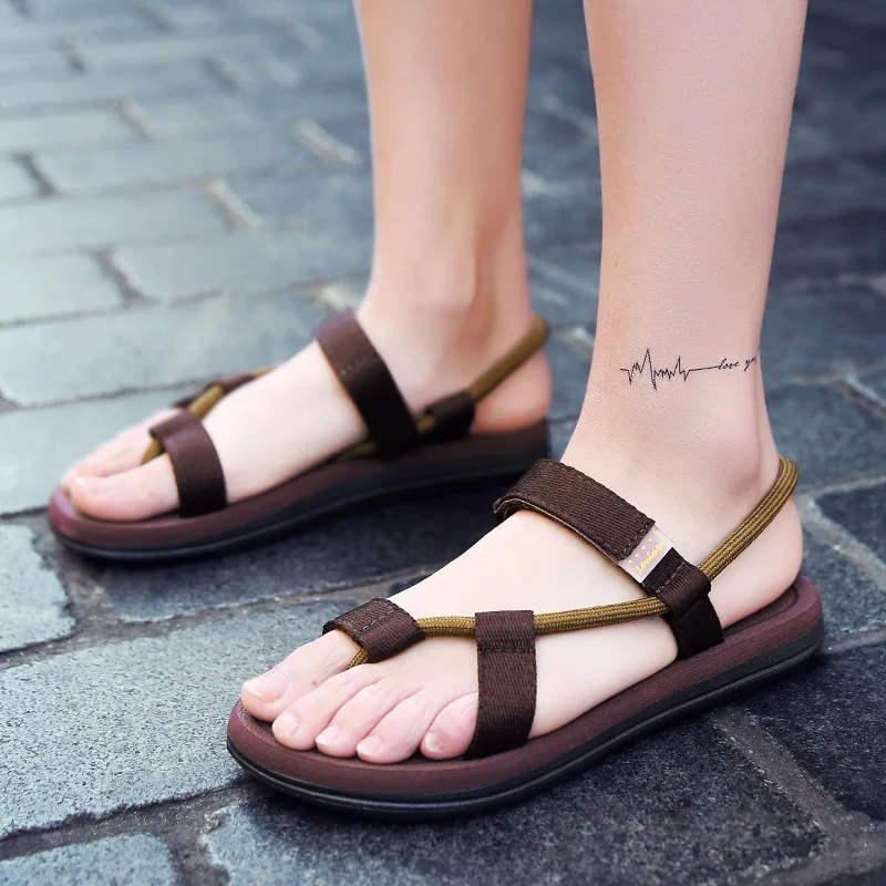 

2019 New Style Women's Sandals Beach Flat Couples-Style Open-Toe Sandals