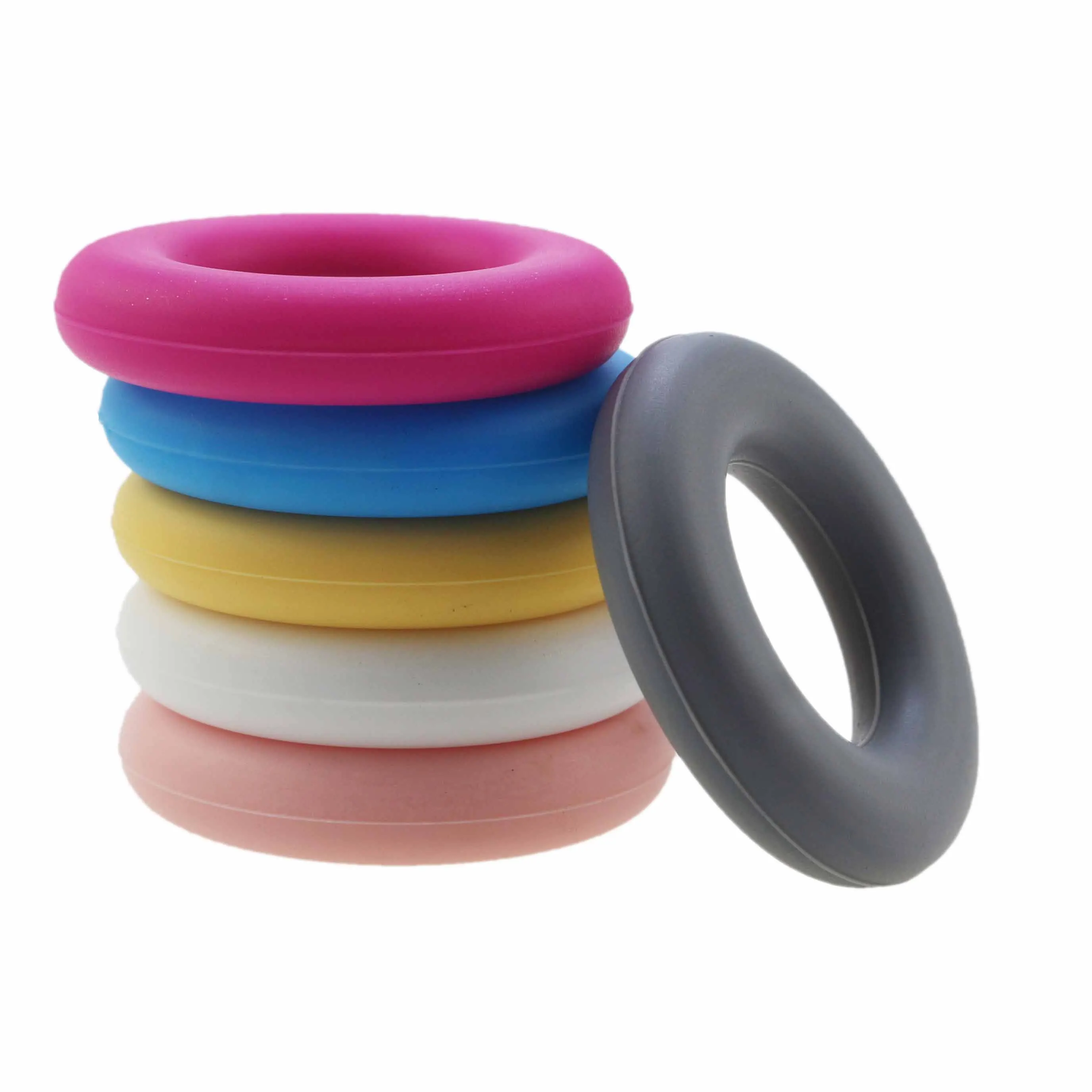

Оптовая продажа 10 шт./лот Детский Большой силиконовый пончик круглый 45 мм кольцо для прорезывания зубов пищевой силиконовый пончик Кольцо Прорезыватель