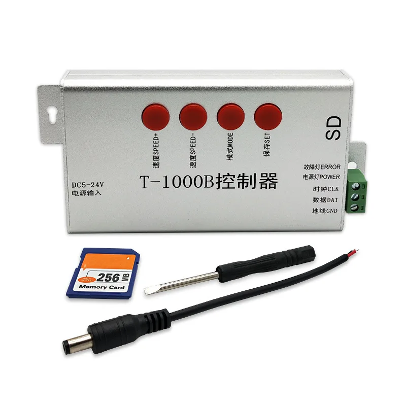 Светодиодный RGB контроллер T1000B SD карты Пиксели plc программируемый контроллер для WS2801 WS2811 WS2812B LPD6803 светодиодный 2048 светодиодный полосы DC5V 24V