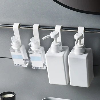 

8pcs Multipurpose Storage Bottle Hanging Rack Plastic Self-Adhesive Wall Mounted Bathroom Bottle Holder Bottle Auxiliary Hook