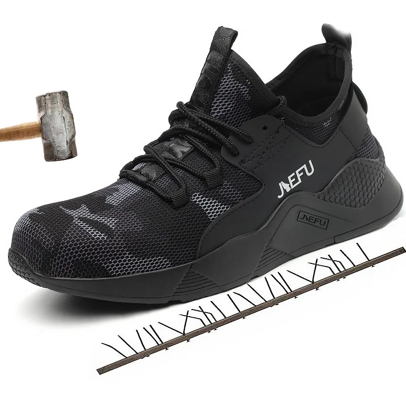 

Men safety work boots Plus size 45-48 Breathable Steel toe Anti piercing Insulation Tennis work shoes for men Sneakers Casual