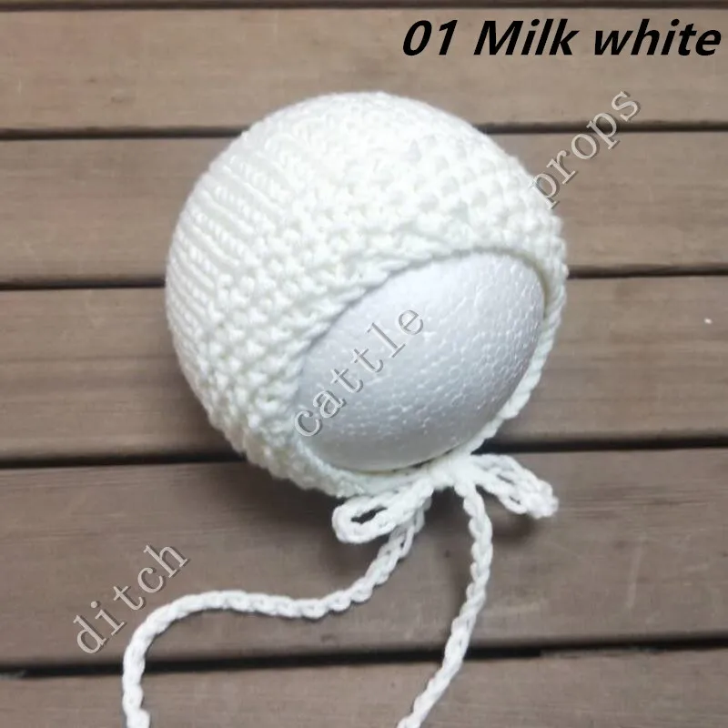 Thick hat, newborn photography props Handcraft Baby hand Knit Milk Cotton Thick Bonnet  Baby Photography clothing accessoriesdiy baby 