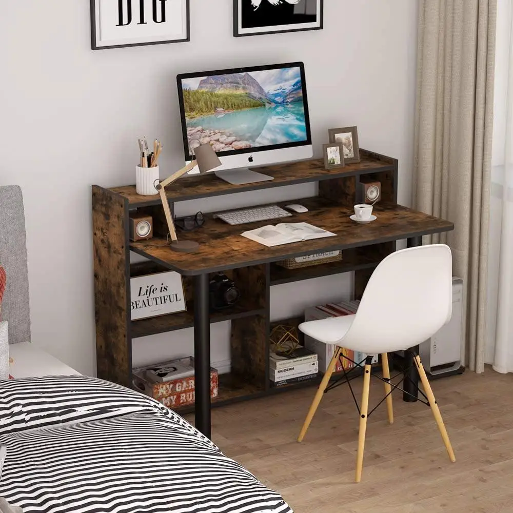 

Tribesigns 47-inch computer desk with storage rack, learning computer PC laptop workstation, suitable for home office use