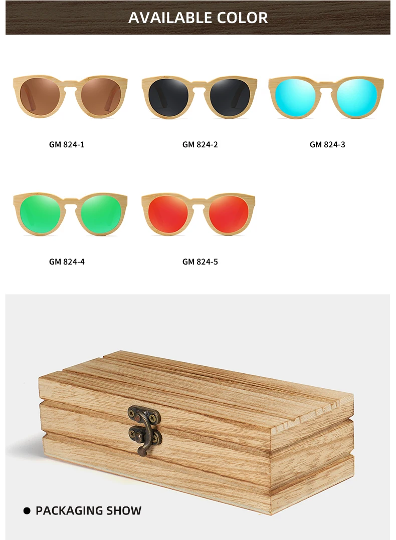 GM Дизайн Женские бамбуковые солнцезащитные очки с поляризованными зеркальными линзами бамбуковые деревянные солнцезащитные очки с деревянной коробкой