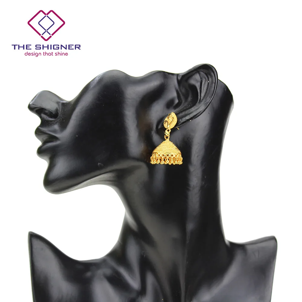 THE SHIGNER античные этнические индийские Золотые птичьи клетки Jhumka Jhumki серьги индийские классические племенные традиционные висячие серьги ювелирные изделия