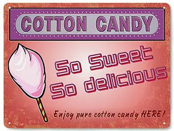 

Cotton Candy metal Sign sugar sweet circus / retro vintage Wall decor