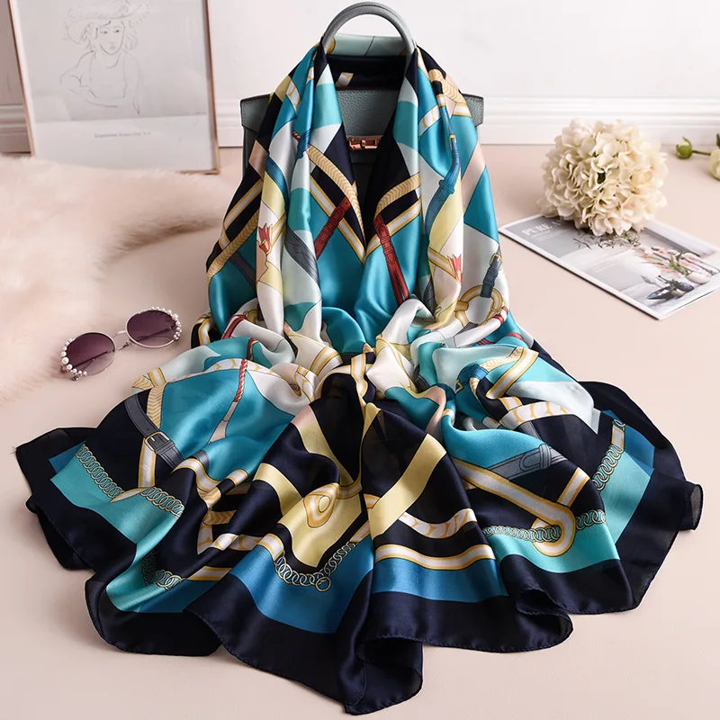 Шелковый шарф Дамская Бандана Платок для женщин хиджаб Модный boho foulard femme длинный платок пашмины Шарфы шифоновые шарфы