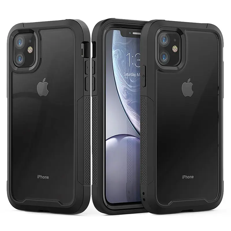 For iPhone 12 11 XR XS Max 8 7 Plus Shockproof Hybrid Armor Phone Case For iPhone 11Pro Max 6S Plus Hard PC TPU 2 in1 Full Cover iphone 13 pro clear case