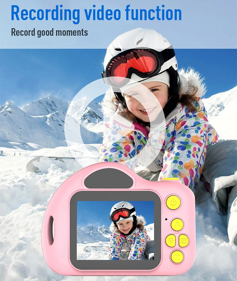 lower price 1080P Full HD Children's portable 3D Cartoon Camera Mini Dual Lens Digital Camera Mini Video Sports