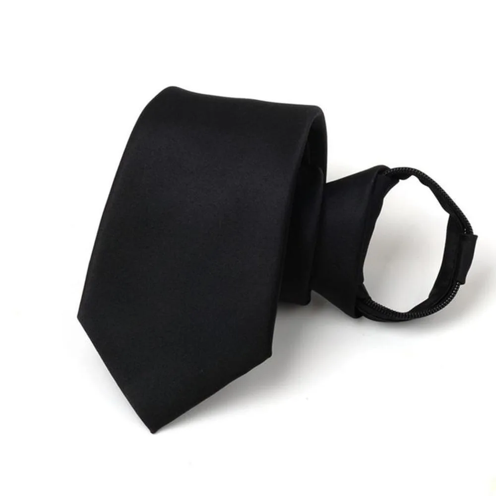 Черный Простой зажим для галстука безопасный галстук портье стюард матовый черный галстук для похорон для мужчин женщин студентов