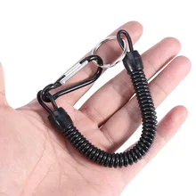 

1PC TPU Retractable Spring Elastic Rope Security Lock Plastic Retractable Tether Anti-lost Keychain Carabiner Climbing Accessory