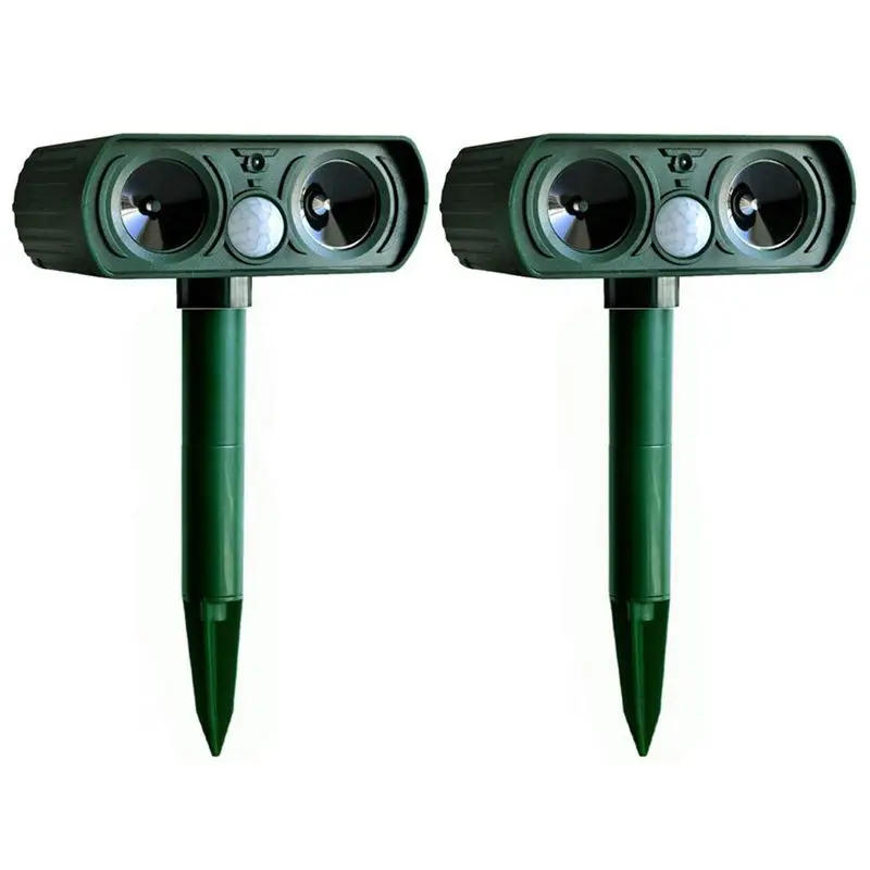 

2PCS Solar Repellent Cat Repeller Scarer Dual Ultra Deterrent Garden Animal Chaser