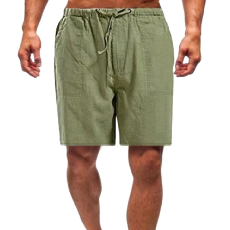 mens elastic waist drawstring shorts