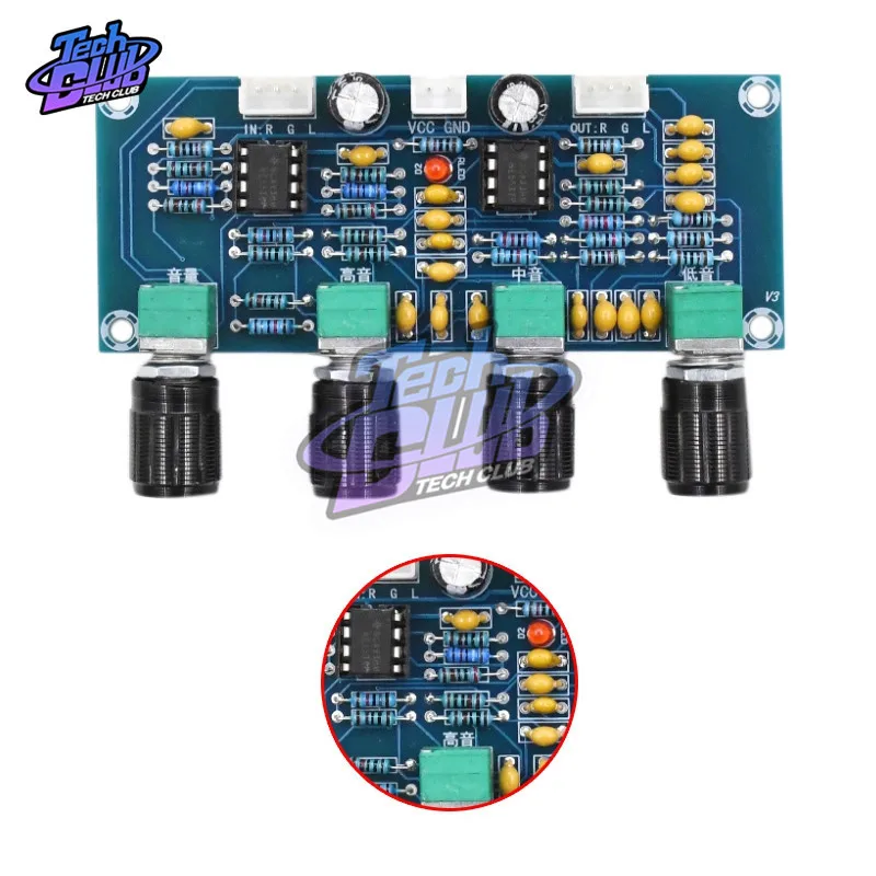 AC 12V NE5532 Tone плата предусилителя Pre amp с регулировкой громкости высоких басов