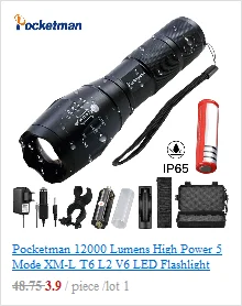 Pocketman 12000 люмен Высокая Мощность 5 Режим XM-L T6 L2 V6 светодиодный фонарик Масштабируемые перезаряжаемые Фокус факел 1*18650 или 3 * AAA z92