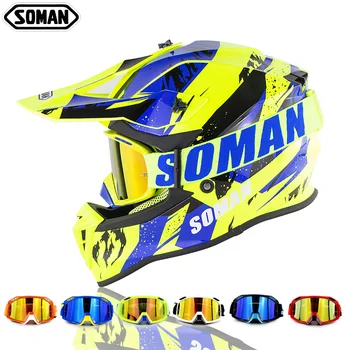 

Original Full Face casco capacete moto Ece Approved Flip up Motocross Helmets+SM15 Goggles Motorcycle Helmet For Soman SM633