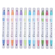 12 шт./компл. двойной головкой Mildliner маркеры художественный Маркер ручки пастельно-Маркеры Акварель флуоресцентная ручка для рисования