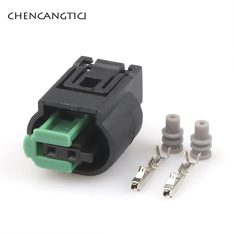 5 Sets 2 Pin Engine Coolant Temp Wire Connector Auto Waterproof Oxygen Sensor Socket Plug For BMW Buick 1-967644-1 968405-1