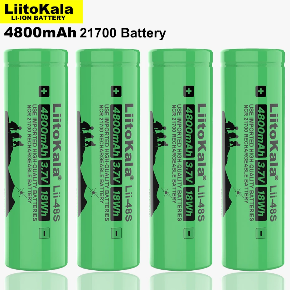 Литий-ионные аккумуляторы LiitoKala Lii-48S 3 7 в 4800 мА ч 21700 А 1-20 шт. | Электроника