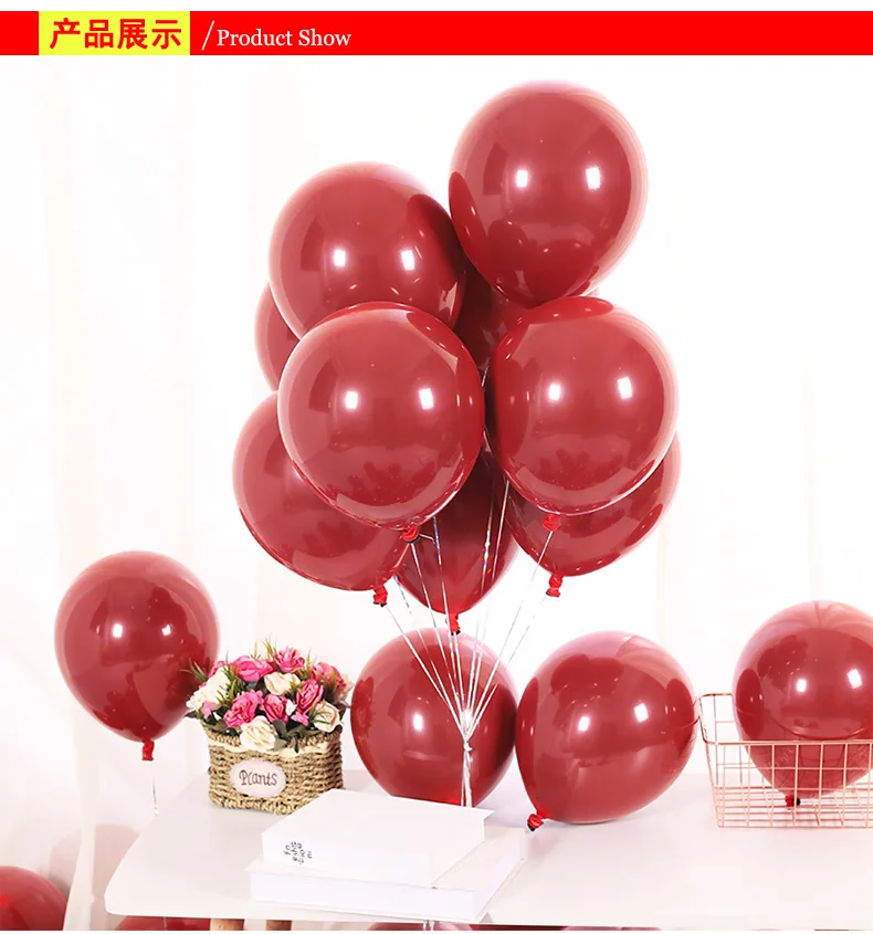 10-дюймовая шпилька для сети красный гранат красный свадебный шар День рождения украшения матовый двойной Слои драгоценный камень красных шариков