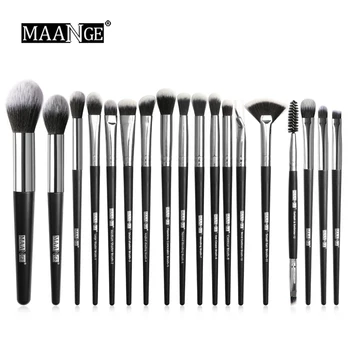 

MAANGE 6/12/18Pcs Professional Makeup Brushes Set Powder Eye Liner Shade Natural Soft Synthetic Hair Make Up Brush Tools Kit
