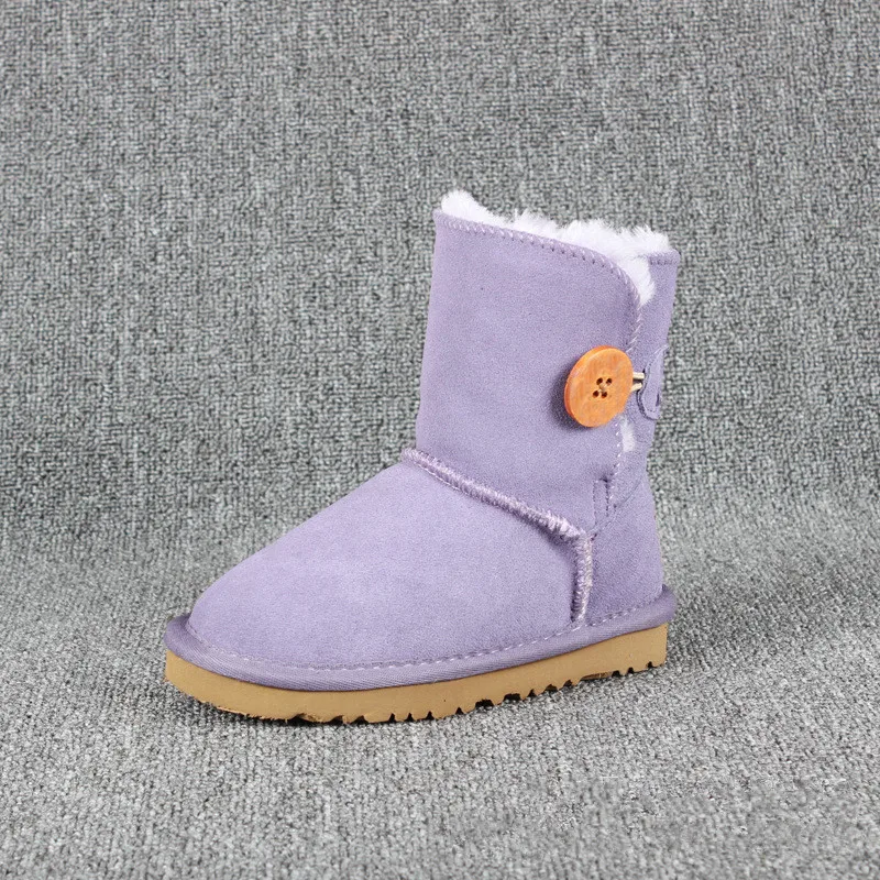 Kids Shoes Winter Warm Boys Girls Fashion Shoe Children Snow Boots Boys Girls Mid-calf Toddler Baby Snow Boots Waterproof - Цвет: Фиолетовый