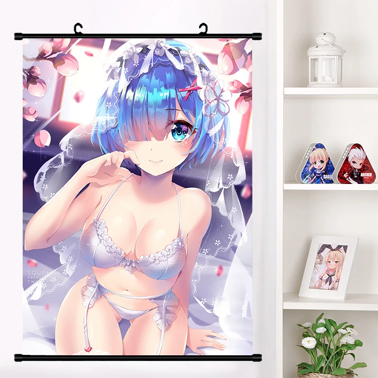 Аниме Re:zero kara hajimeru isekai seikatsu Rem Ram настенная роспись постер искусство