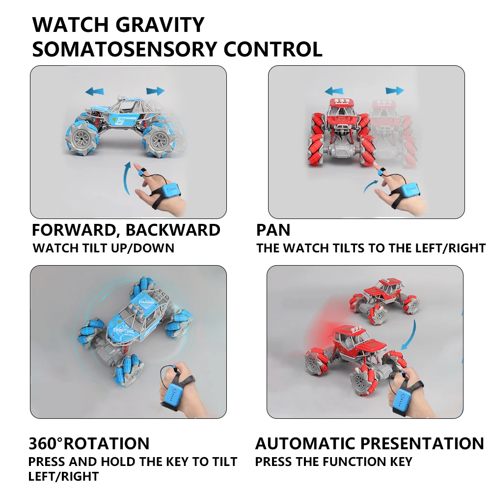 어린이 선물용 합금 RC카 장난감, 리모컨 스턴트 카, 제스처 감지, 오프로드 차량, 무선 제어 등반 트럭