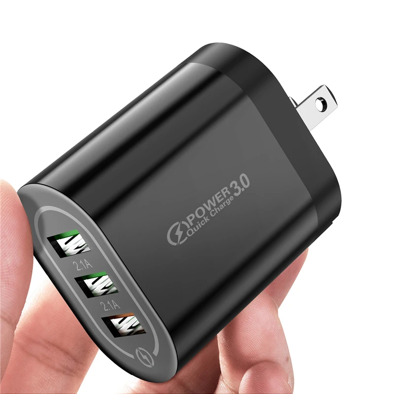 Lovebay 3 порта QC3.0 18 Вт USB быстрое зарядное устройство Универсальный настенный телефон быстрое зарядное устройство s EU/US Разъем для samsung Apple iphone Xiaomi huawei - Тип штекера: US Charger