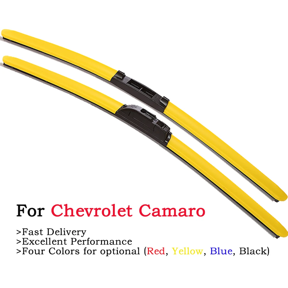 

HESITE Colored Windshield Wiper Blades For Volante Chevrolet Camaro Z28 SS Accessories 2010 2011 2012 2013 2014 Car Front Wipers