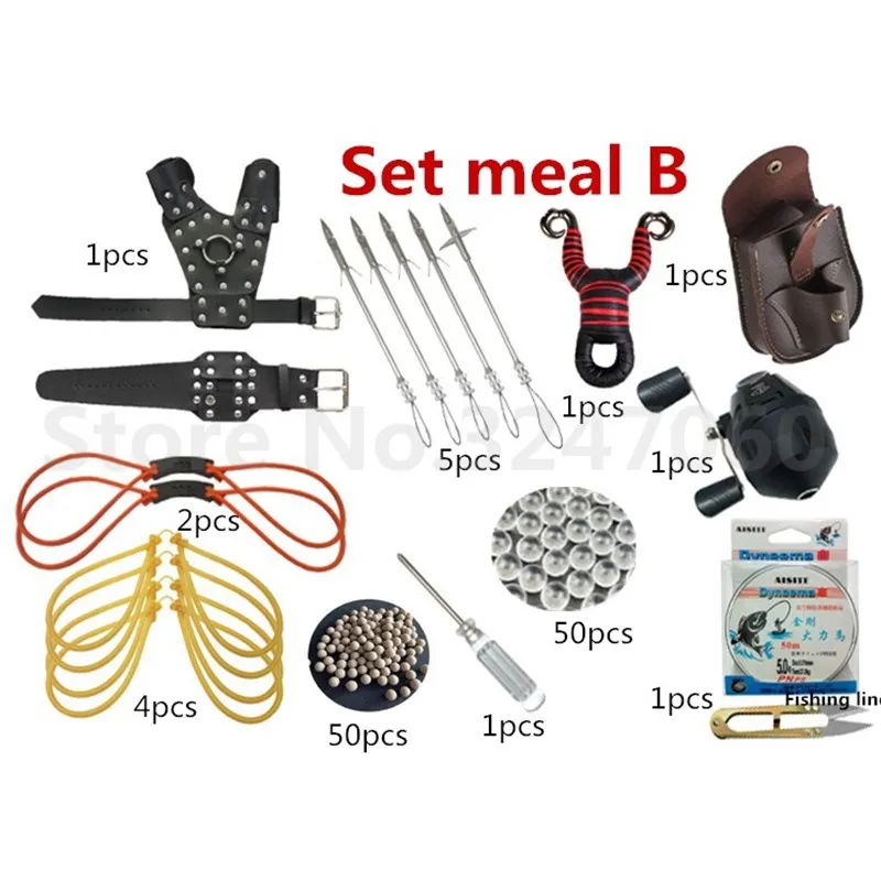 

High Velocity For Fishing And Hunting Fishing Slingshot Shooting Catapult + Fishing Fish Darts Crossbow Bolt