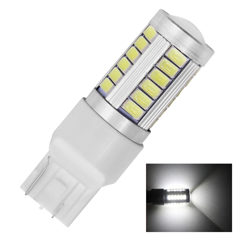 T20 7443 W21/5 W 33 SMD 5630 5730 светодиодный Автомобильные стоп-сигналы 21/5w Автомобиль DRL дальнего света стоп лампы поворотники красный белый Янтарный DC 12V - Испускаемый цвет: Белый