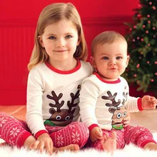 Полосатая Рождественская Пижама; детская одежда для сна; Детские ночные костюмы с длинными рукавами; Рождественская Одежда для маленьких мальчиков и девочек; комплект из двух предметов