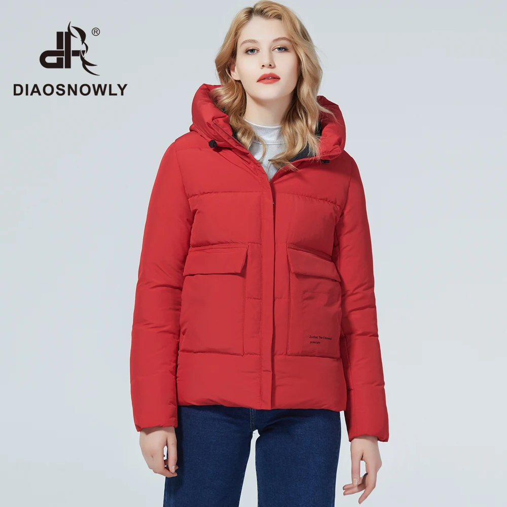 DIAOSNOWLY 2020 Куртка Женская Зимняя Парка Зима Брэнд Пуховик Короткий Для Женщин Мода