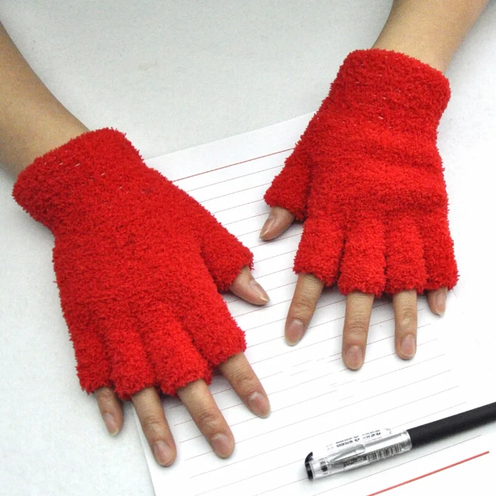 Gloves Mitten fingerless gloves Unisex Fleece Half-Fingers Fuzzy Adult warm gloves Winter handschoenen guantes mujer luvas